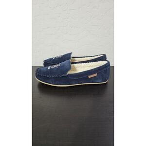 Polo Ralph Lauren Women's Navy Genuine Suede Collins Ski Bear Moccasin W9